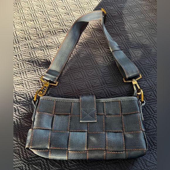 Harveys Denim Blue Original Seatbelt Bag | Baguette with Gold Hardware - Picture 7 of 12